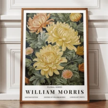 1 Piece. William Morris-Style Chrysanthemum Poster, Vintage Arts And Crafts Style Wall Decoration, Gallery Wall Decoration (Optional Frame) - A - View 14