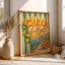 1-Piece Italian Seaside Poster, Mediterranean-Style Travel-Themed Print, Amalfi Lemon Decoration, Italian-Style Wall Decoration. - A - View 3