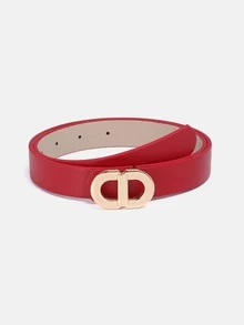1pc/4pcs Solid Color Casual PU(Polyurethane) Women's Decorative Belt Suitable For Daily Use With Double D-Ring Buckle - A - View 19