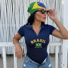 BODY POLO GOLA Brazil BrazilCore Cup  Flag Of Brazil Patriot Party Barbecue Game PREMIUM - 藏蓝色 - 查看 2