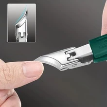 318 Coupe-ongles haute précision spécialement conçu pour les ongles épais, fabriqué en acier inoxydable robuste, avec une poignée douce et antidérapante et une lame ultra-tranchante inclinée à 25 degrés. Spécialement conçu pour les personnes âgées, avec fonction anti-éclaboussures. - Vert-1PC - Voir 10
