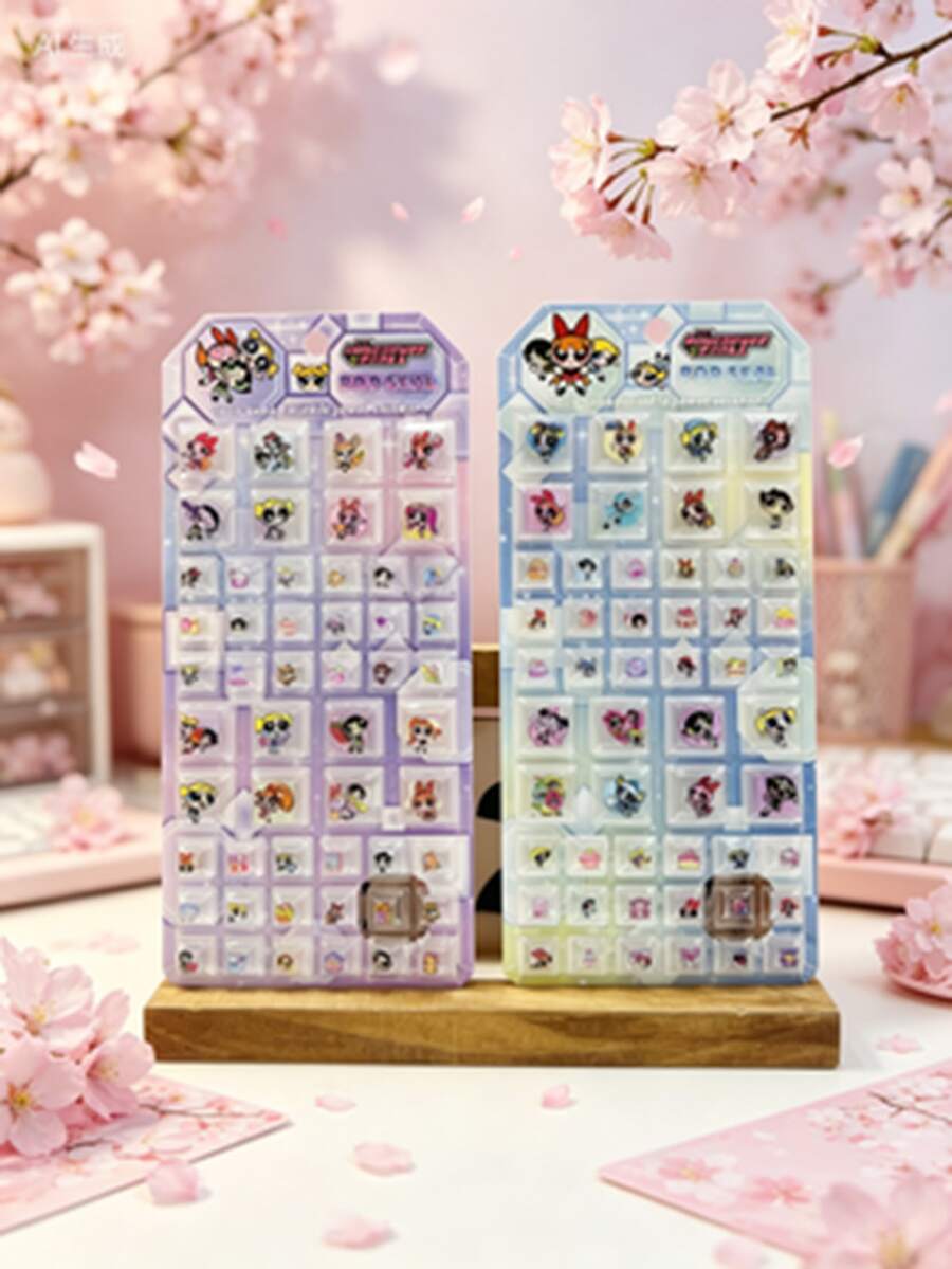 Hasbro 3D立体瓷砖贴纸 - 飞天小女警，闪光效果，DIY手工制作 - 彩色 - 查看 1