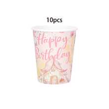 10pcs/20pcs/50pcs/80pcs Pink Fairy Birthday Party Supplies - Pink Watercolor Floral Fairy Tableware Set, Suitable For Guests, Includes 9-Inch And 7-Inch Paper Plates, Paper Cups And 6.5-Inch Napkins, Suitable For Princess Parties, Festivals, Events, Magic Forest Themed For Men And Women - Multicolor - View 12
