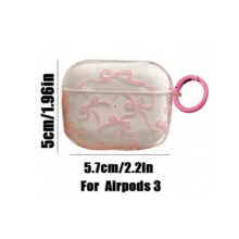 Apple 1/2/3/4, Pro/Pro2 Protective Case, Pink Bow Design With Keychain, Travel Protection Accessory - Multicolor - View 13