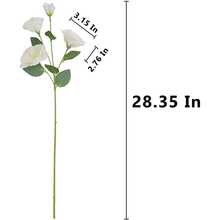 3支28.35英寸白色丝绸满天星花，带茎，仿真满天星花，适用于婚礼派对中心装饰 - 白色 - 查看 4
