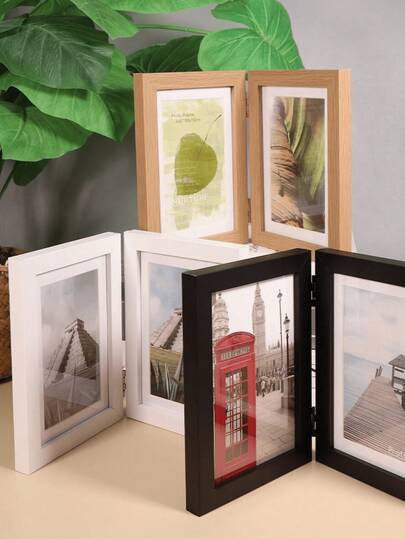 2/3/4-Fold Collapsible Photo Frame, Displays 4x6" And 5x7" Photos, Versatile Gift For Mother's Day, Weddings, Family Memories - Space-Saving Home Decor, Pet Photo Display, Office Desk Organizer, Photo Wall Starter Kit, Anniversary Keepsake