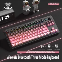 Teclado inalámbrico AULA S3187 con sensación mecánica Bluetooth, diseño de 84 teclas, iluminación RGB personalizada de 3 modos con perilla, batería de 1800mAh, ergonómico para oficina y deportes electrónicos, teclado original de Aula - Ver 13