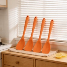 2/4pcs Heat-Resistant Silicone Spatula, Seamless Non-Stick Soft Scraper, Suitable For Salad Mixing, Baking, 6 Colors - Multicolor - View 4