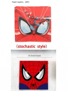 Marvel 20pcs Spider Man Themed Napkins 6.5-Inch Disposable Napkins For Boys' Birthday Party Accessories - Multicolor - View 8