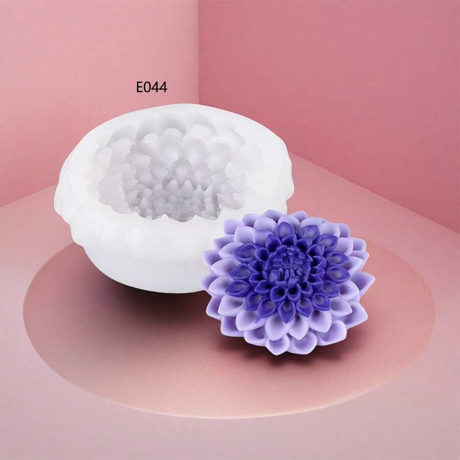 Khuôn silicon làm nến hình trái tim sen, khuôn làm đá thơm thạch cao hình hoa tự làm. - hoa - Xem 1