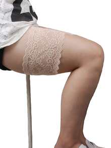 1 Pair Thigh Chafing Guards, Thin Lace Thigh Sleeves To Prevent Friction And Scarring, Suitable For Plus Size - Multicolor - View 6