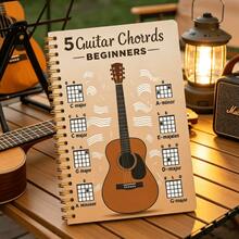 1 Beginner Guitar Chord Notebook, Basic Guitar Chord Chart Journal, 5 Common Chord Reference Guide Notebook, Acoustic Guitar Learning Plan Book, Perfect Gift For Beginner Guitarists, Birthday, Christmas, Music Lovers - A - View 3