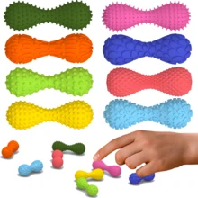 4/8 Stück strukturierte Silikon Hantel-förmige Stressabbau Spielzeuge - ideal zum ruhigen Stressabbau im Büro, Klassenzimmer, auf Reisen, auch toll als Geschenkfüller - Verschiedenfarbig - Übersicht 3