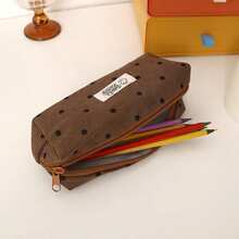 可爱波点铅笔盒，时尚黑白波点图案笔袋，大容量文具包，适合少女和学生，返校季必备（随机拉链） - 筆袋 - 查看 9