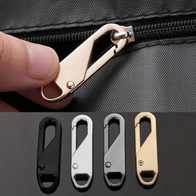 10 pièces/1 pièce Kit de réparation de tirette de fermeture éclair, boucle de secours portable, tête de fermeture éclair à verrouillage rapide, curseur de fermeture éclair sans outil pour bagages, tête de remplacement de fermeture éclair universelle pour vêtements, kit de réparation d'accessoires vestimentaires, réparation de sac à dos, boucle multifonctionnelle