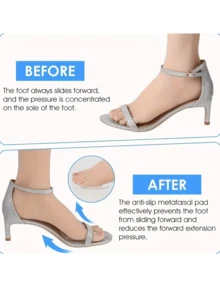 4/2pcs Forefoot Gel Cushion Pads - Reusable High Heel Forefoot Pads, Relieve Foot Pressure, Anti-Slip Shock-Absorbing Insoles - View 3