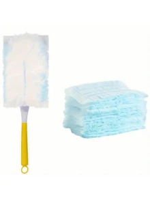 10 pièces/paquet Nettoyant antistatique jetable - Facile à nettoyer les appareils électroniques, les meubles, les stores et les ventilateurs de plafond - Accessoires de nettoyage sans poignée, avec brosse antistatique à manche rétractable convenant pour les ordinateurs de bureau, les voitures et les plafonds - multicolore - Voir 10