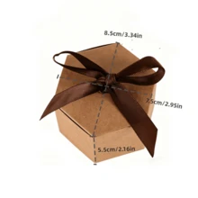 24pcs White Hexagon Candy Boxes With Ribbons, Brown Paper Gift Boxes For Wedding Favors, Party Candy Boxes Suitable For Wedding, Birthday, Baby Shower - White - View 3