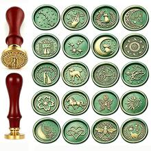 1 đầu đóng dấu bằng đồng thau (không bao gồm cán), các họa tiết bao gồm hình trái tim, động vật (mèo, ngựa, chó, ong, côn trùng), sao, trăng, thích hợp để đóng dấu lên thiệp mời cưới, phong bì và bao bì quà tặng. - mảnh đơn - Xem 2