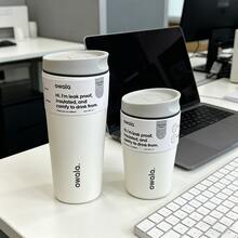 OWALA 20盎司/12盎司不锈钢真空保温咖啡杯，高品质大容量水瓶，便携式车载杯，简约马卡龙色，双层壁，办公饮水用具，送给朋友、家人、情侣的最佳礼物 - 彩色 - 查看 5