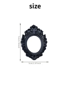10pcs/Set Gothic Style Mini Carved Resin Photo Frame Decor, DIY Dollhouse Wall Decoration, Theme Party Gift For Family & Friends, Personalized Baroque Hollow Frame Sculpture Decor - Multiple Styles - View 13