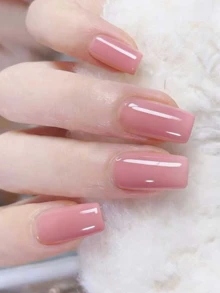 Coral Pink Nail Stickers, Waterproof Nail Art Decals, Solid Color, Ombre Gradient Full Nail Wraps - Baby Pink - View 6