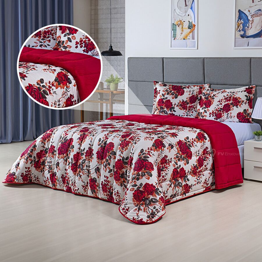 Comforters - Rote Blumen - Übersicht 1