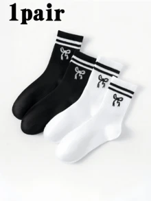 5/10 Pairs Women's Ruffled Lace Trim Black Socks, Soft Breathable Knee High Socks, Suitable For Daily Wear, Festivals, Outdoor, All Seasons, Match With Loafers, Casual Shoes, Size 36-42 - Multicolor - View 12