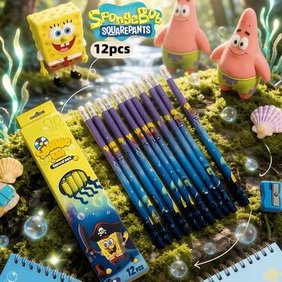 SpongeBob SquarePants Bộ bút chì SquarePants 6 chiếc/12 chiếc/36 chiếc, bút chì văn phòng phẩm học sinh sáng tạo chất lượng cao với các nhân vật SquarePants, Squidward, Sandy, Plankton, Mr. Krabs, màu sắc và kiểu dáng ngẫu nhiên (1 hộp = 12 chiếc), thích hợp làm quà tặng cho gia đình, bạn bè, đồng nghiệp, văn phòng phẩm, trường học, vẽ tranh, học sinh, bút đánh dấu, văn phòng phẩm, chuẩn bị cho năm học mới.