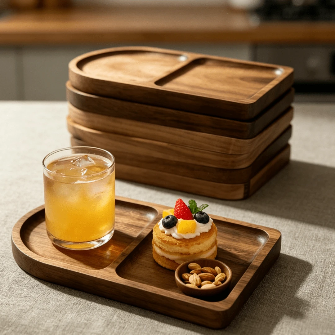 1/2/3件套木质托盘，甜点托盘，零食托盘，奶酪盘，餐盘，咖啡茶托盘，餐具 - 家居装饰，房间装饰，客厅配件，适用于甜点、茶、水果、零食、坚果、开胃菜，庭院，生日，派对，节日，厨房用品，木质托盘，母亲节快乐