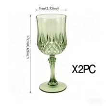 Bộ 12 ly nhựa acrylic màu xanh nhạt không vỡ, dung tích 7oz, kiểu dáng cổ điển, có thể tái sử dụng, họa tiết dập nổi retro, bền chắc, thích hợp cho tiệc cưới, sự kiện lớn, tiệc tùng, quán bar, đồ uống nước ép. - Xem 10