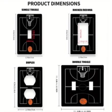 1 pieza/Set Panel decorativo de interruptor de policarbonato termoplástico con estampado de baloncesto, cubierta de toma de corriente resistente al calor y a la decoloración, panel de pared decorativo - multicolor - Ver 2