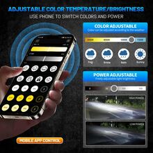 2 bóng đèn pha ô tô điều khiển bằng ứng dụng H7 300W H4 Mini Turbo Headlight H1 H11 9005 HB3 9006 HB4 LED Xe hơi 12V - A - Xem 4