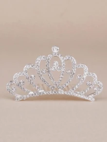 1pc Fashionable Modern Sparkling Full Rhinestone Elegant Shiny Crown Hair Clip, Suitable As Gift For Friends And Family For Parties, Festivals, And Daily Wear - Silver - View 4