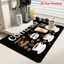 1/10 Tấm lót bát đĩa in hình nghệ thuật cà phê cho quầy bếp quán cà phê, siêu thấm hút, nhanh khô, chống trượt, làm từ tảo cát, thích hợp trang trí quầy bếp và máy pha cà phê. - Nhiều màu - Xem 1
