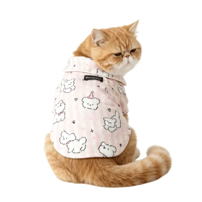 1 pieza Ropa de protección solar para perros, pijama, ligero, transpirable, suave, amigable con la piel, anti-desprendimiento, apto para uso en casa, dormir, salidas diarias, protección solar, aplicable para poodle, teddy, bichón frisé, Yorkshire Terrier, perros pequeños, gatos