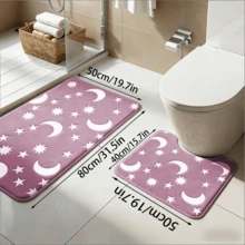 Bộ 2 thảm nhà vệ sinh hình sao và trăng phát sáng trong bóng tối, thảm chữ U chống trượt, thấm hút nước, có thể giặt được. - Bộ hai món phát sáng trong bóng tối - Xem 9