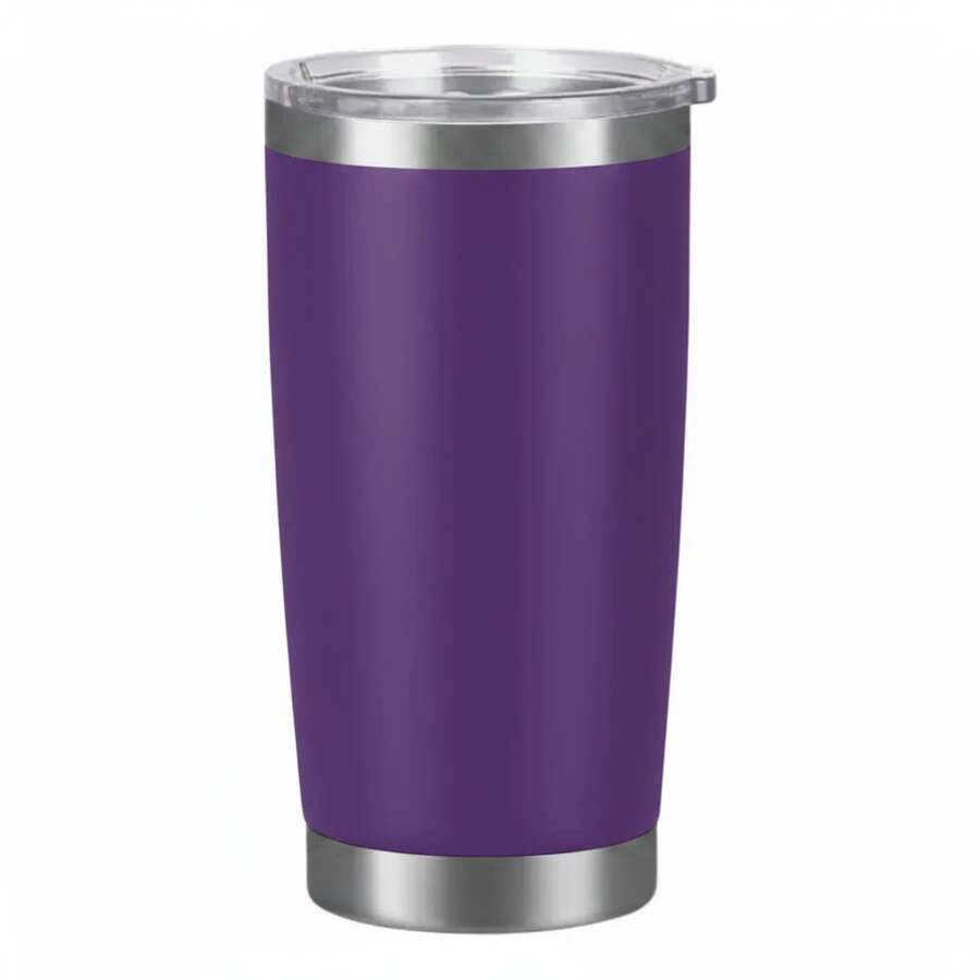 Chulim Vaso Térmico Portátil Acero Inoxidable 20 Onzas Doble Pared Aislante Para Bebidas Frías O Calientes Tapa Hermética Deslizante Regalo Perfecto Para Uso Diario Variedad De Colores - Morado Violeta - Ver 1
