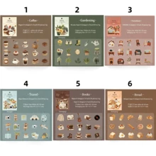 Un conjunto de 30 pegatinas con estilo de bordado vintage, que incluyen exquisitas pegatinas con temas de jardín, decoración del hogar y café, así como pegatinas lindas con temas de muebles de jardín, café y postres, perfectas para scrapbooking, diarios y manualidades DIY. Suministros para scrapbooking - Talla única - Ver 4