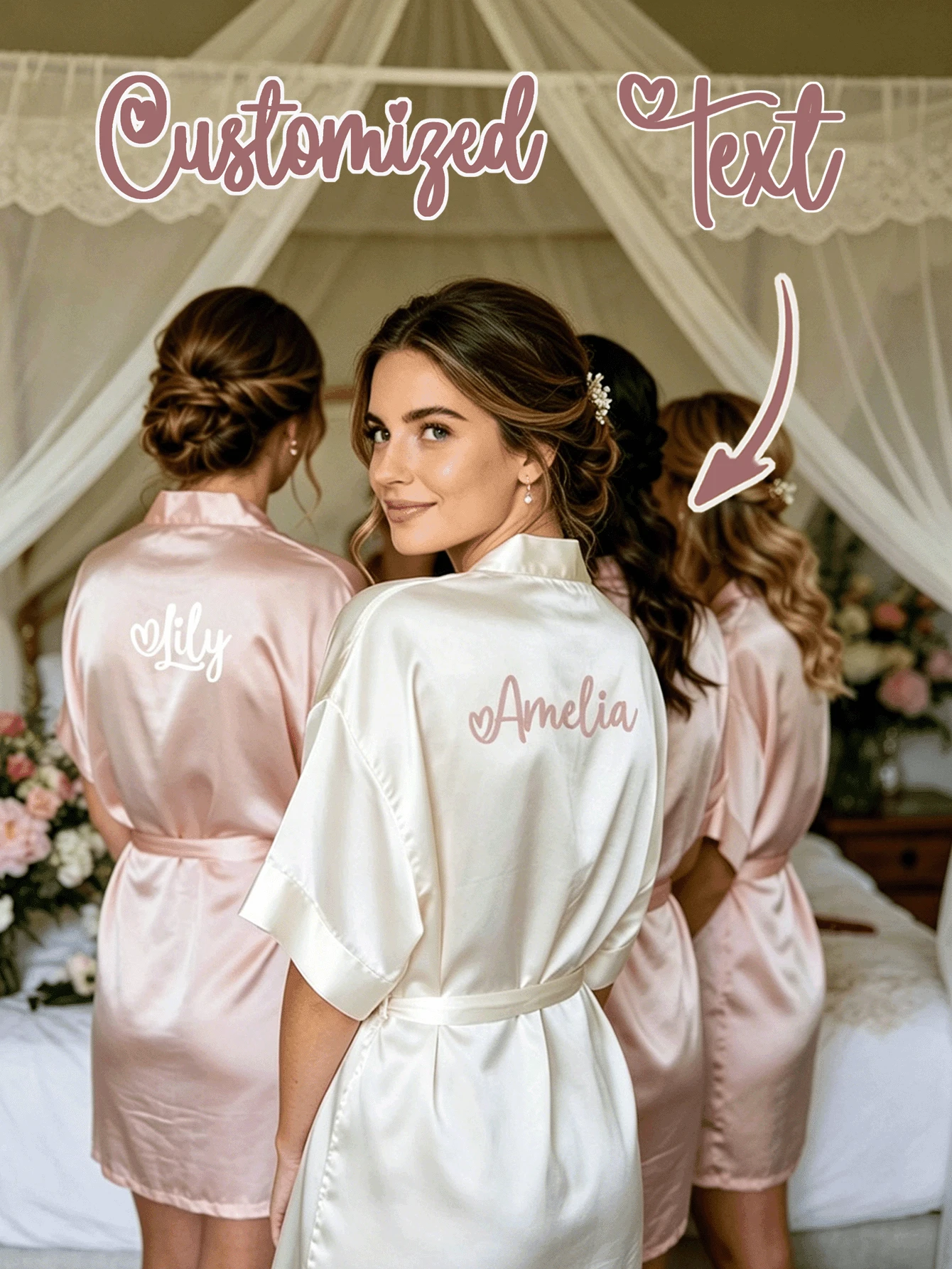 Áo choàng cưới bằng satin thiết kế riêng, tay lửng, áo choàng cưới cho phù dâu thiết kế riêng, áo choàng satin cá nhân hóa, áo choàng cưới thiết kế riêng, áo choàng chuẩn bị cho phù dâu, áo choàng dự tiệc cưới, áo choàng viền ren, áo choàng thêu tên theo yêu cầu, quà tặng áo choàng cưới (tay ngắn/kích cỡ: XL) - Nhiều màu - Xem 1