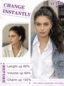 nimoki Peluca sintética ondulada de 18 pulgadas con clip, fibra resistente al calor, adecuada para mujeres y niñas, para fiestas y uso diario - Multicolor - Ver 7