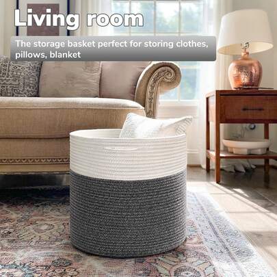 1pc Storage Baskets, Bohemian Rope Baskets, Foldable Woven Household Baskets, Magazine Storage Baskets, Laundry Baskets, And Laundry Baskets.