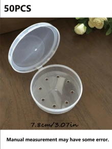 1/2/3個小透明塑料圓形收納盒 - 便攜式化妝棉與卸妝產品收納盒，密封旅行設計，適用於刷子、球、珠子等，浴室與梳妝台收納，卸妝產品收納盒，光滑表面，透明收納盒 - 彩色 - 查看 22