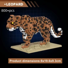 800+Pcs Giraffe & Tiger Animal Building Blocks Toy, Adult Creative Decompression Animal Assembly Model DIY, Suitable For Birthday Gift, Girlfriend, Boyfriend, Valentine's Day, Christmas, Halloween - Multicolor - View 11