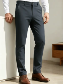 Officeau Men's Business Office Dress Pants, Outdoor Sports Golf - Dark Grey - View 3