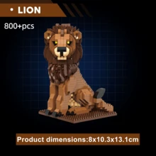800+Pcs Giraffe & Tiger Animal Building Blocks Toy, Adult Creative Decompression Animal Assembly Model DIY, Suitable For Birthday Gift, Girlfriend, Boyfriend, Valentine's Day, Christmas, Halloween - Multicolor - View 9