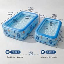 1pc Large Inflatable Swimming Pool For Adults And Family, Durable PVC Above Ground Blow Up Pool With Spacious Lounge Design, Easy Setup Portable Splash Pool For Backyard Garden Patio Lawn, Outdoor Summer Cooling Off, Water Play, Pool Party, Vacation And Holiday Gift - Multicolor - View 2
