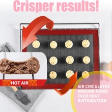 2/4片装微孔硅胶烘焙垫，适用于30厘米 x 40厘米半尺寸烤盘，可重复使用透气硅胶网垫，适用于饼干/泡芙/面包/披萨/糕点 - 彩色 - 查看 7