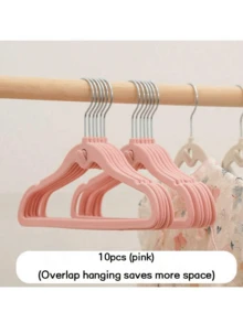 20pcs/10pcs/1pc Non-Slip Velvet Children's Clothes Hangers, Space-Saving Baby/Toddler Wardrobe Organizer Racks - Multicolor 1 - View 10