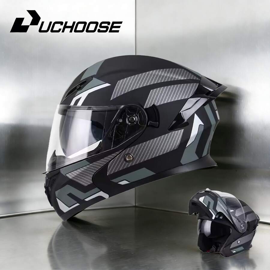 High Quality DOT Motorcycle Helmet Four Seasons Motocross Racing Modular Flip Up Casco Men Women Off Road Helmet Unmasked - Warship - Transparent Mirror - View 1